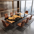 Custom Golden Camphor Black Epoxy Resin Conference Table | ECT-392 - Elitecustomtable
