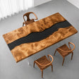 Custom Golden Camphor Black Epoxy Resin Conference Table | ECT-397 - Elitecustomtable