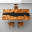 Custom Golden Camphor Black Epoxy Resin Conference Table | ECT-397 - Elitecustomtable