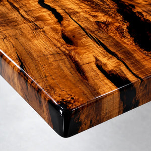 Custom Golden Camphor Black Epoxy Resin Conference Table | ECT-407 - Elitecustomtable