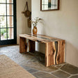 Custom Live Edge Epoxy Waterfall Console Table – Solid Wood Entryway Table | ECT-324 - Elitecustomtable