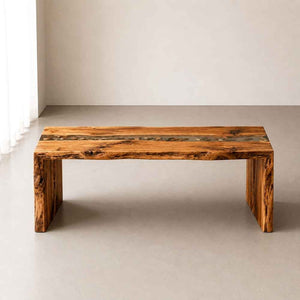 Custom Live Edge Epoxy Waterfall Console Table – Solid Wood Entryway Table | ECT-324 - Elitecustomtable