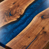Custom Ocean Epoxy Resin Dining Table – 100% Solid Walnut | ECT-333 - Elitecustomtable
