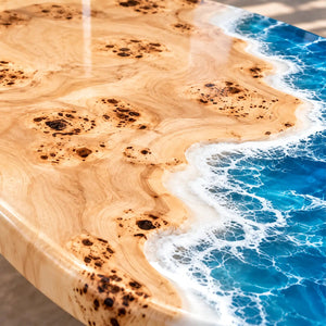 Custom Poplar Ocean Wave Epoxy Patio Table | ECT-421 - Elitecustomtable