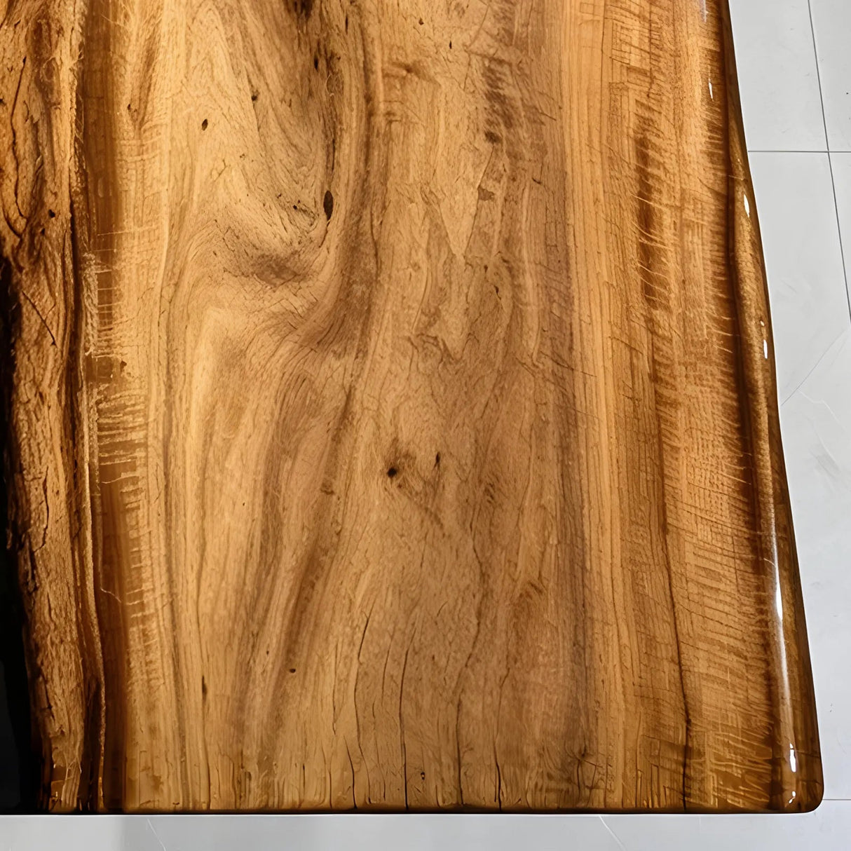 Custom Straight Edge Olive Wood Black Epoxy Resin Conference Table | ECT-401 - Elitecustomtable