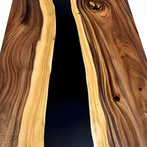 Custom Walnut Black Epoxy Resin Conference Table | ECT-406 - Elitecustomtable