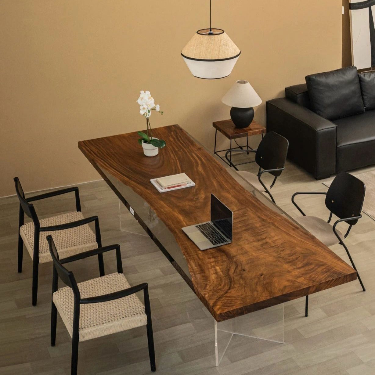 Walnut Conference Table, Epoxy Resin Table, Conference Table