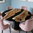 Custom Walnut Epoxy Resin Round Coffee Table ECT - 118 - Elitecustomtable