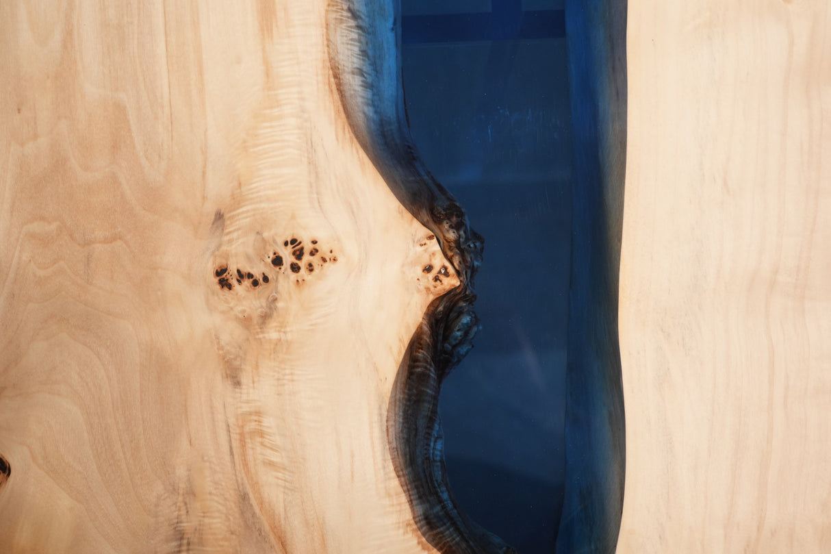 In Stock Poplar Blue Epoxy Resin Dining Table – 72" × 36"