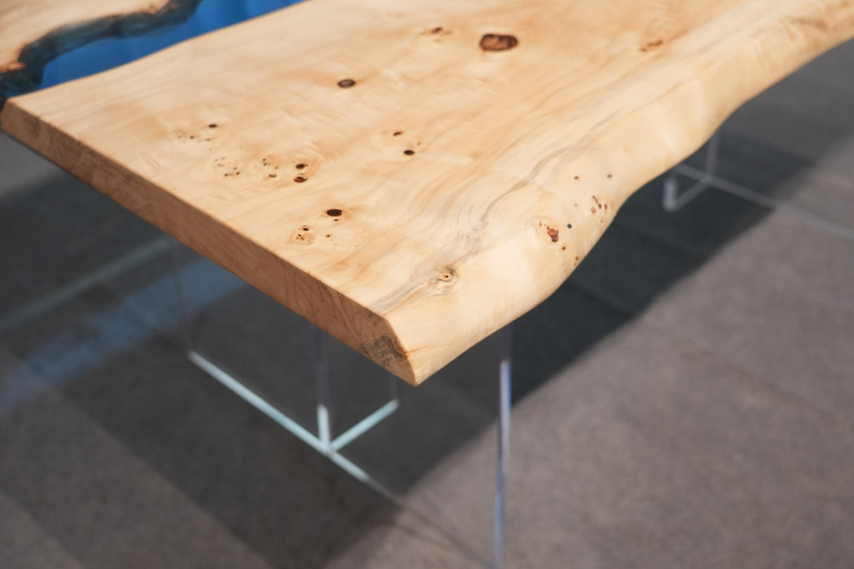 In Stock Poplar Blue Epoxy Resin Dining Table – 72" × 36"