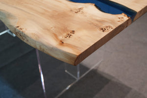 In Stock Poplar Blue Epoxy Resin Dining Table – 72" × 36"