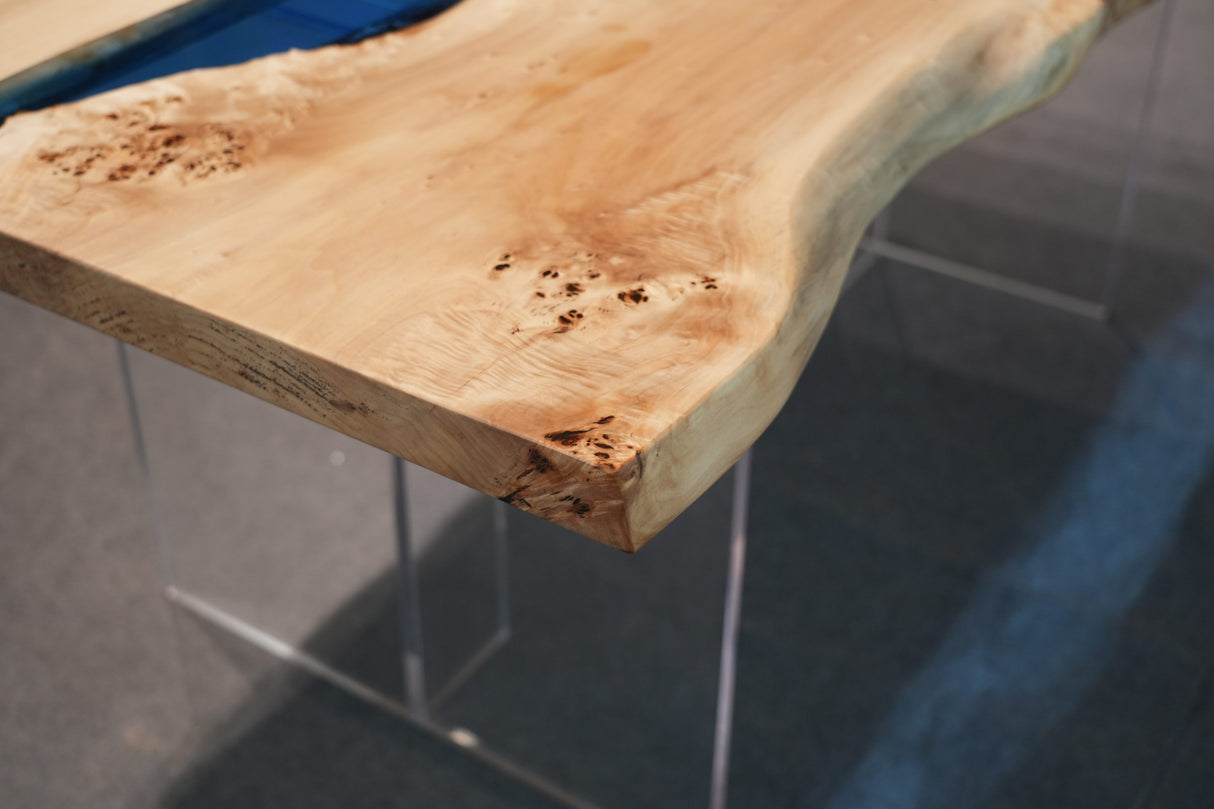 In Stock Poplar Blue Epoxy Resin Dining Table – 72" × 36"