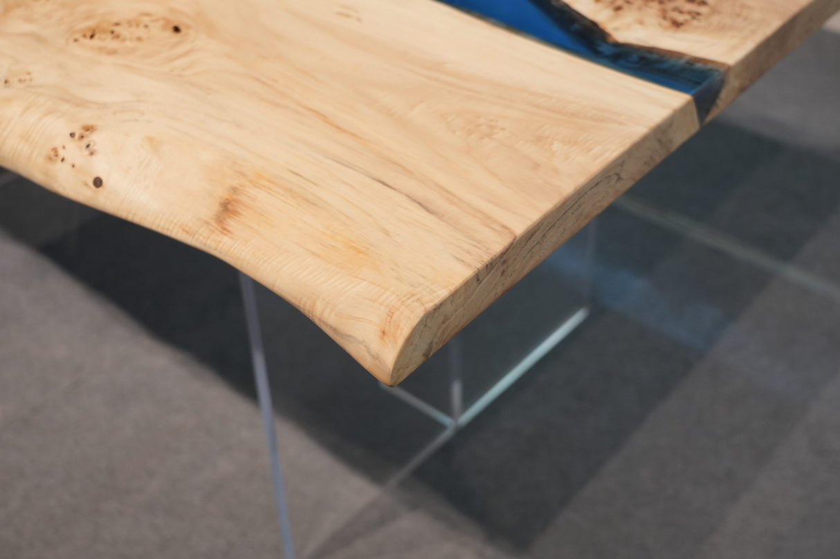 In Stock Poplar Blue Epoxy Resin Dining Table – 72" × 36"