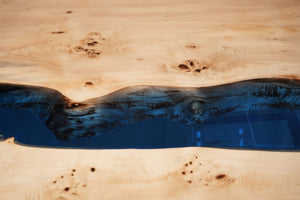 In Stock Poplar Blue Epoxy Resin Dining Table – 72" × 36"