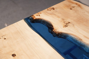 In Stock Poplar Blue Epoxy Resin Dining Table – 72" × 36"