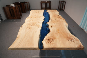 In Stock Poplar Blue Epoxy Resin Dining Table – 72" × 36"