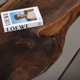 Elite Artistic Black Walnut Dining Table in Transparent Resin ECT - 226 - Elitecustomtable