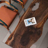 Elite Artistic Black Walnut Dining Table in Transparent Resin ECT - 226 - Elitecustomtable