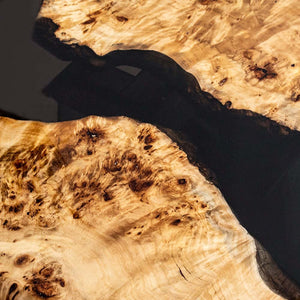 Elite Artistic Poplar Wood & Black Transparent Epoxy Resin Coffee Round Table ECT - 173 - Elitecustomtable