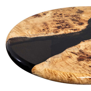 Elite Artistic Poplar Wood & Black Transparent Epoxy Resin Coffee Round Table ECT - 173 - Elitecustomtable