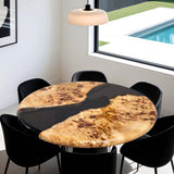 Elite Artistic Poplar Wood & Black Transparent Epoxy Resin Coffee Round Table ECT - 173 - Elitecustomtable