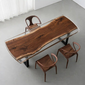 Elite Bevel Edge Custom Walnut Epoxy Office Table ECT-40 - Elitecustomtable