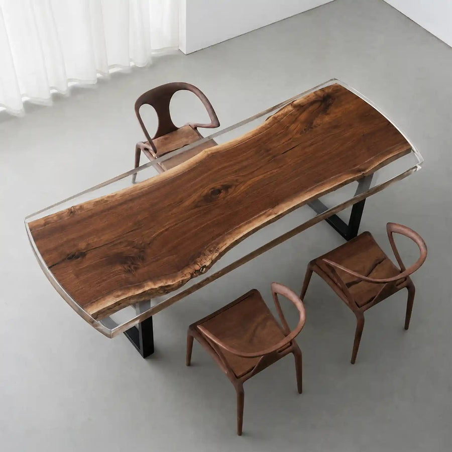 Elite Bevel Edge Custom Walnut Epoxy Office Table ECT-40