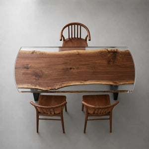 Elite Bevel Edge Custom Walnut Epoxy Office Table ECT-40 - Elitecustomtable