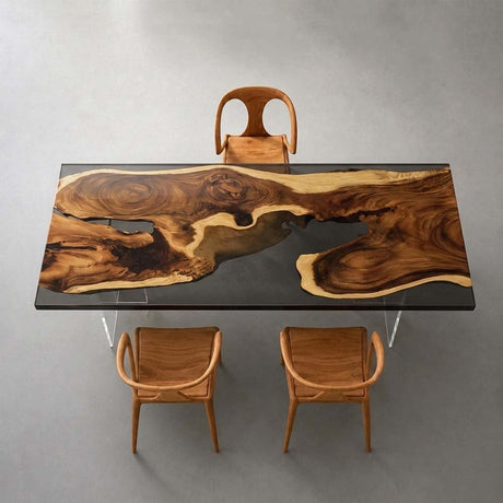 Elite Black resin Walnut Straight Edge Conference Table ECT-281 - Elitecustomtable