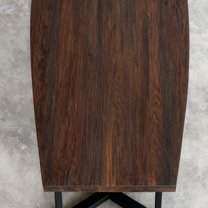 Elite Black Walnut Boat - Shaped Tapered Edge Solid Wood Coffee Table EWT - 36 - Elitecustomtable