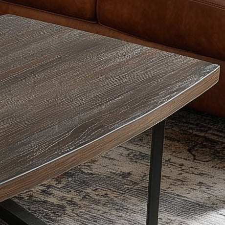 Elite Black Walnut Boat - Shaped Tapered Edge Solid Wood Coffee Table EWT - 36 - Elitecustomtable