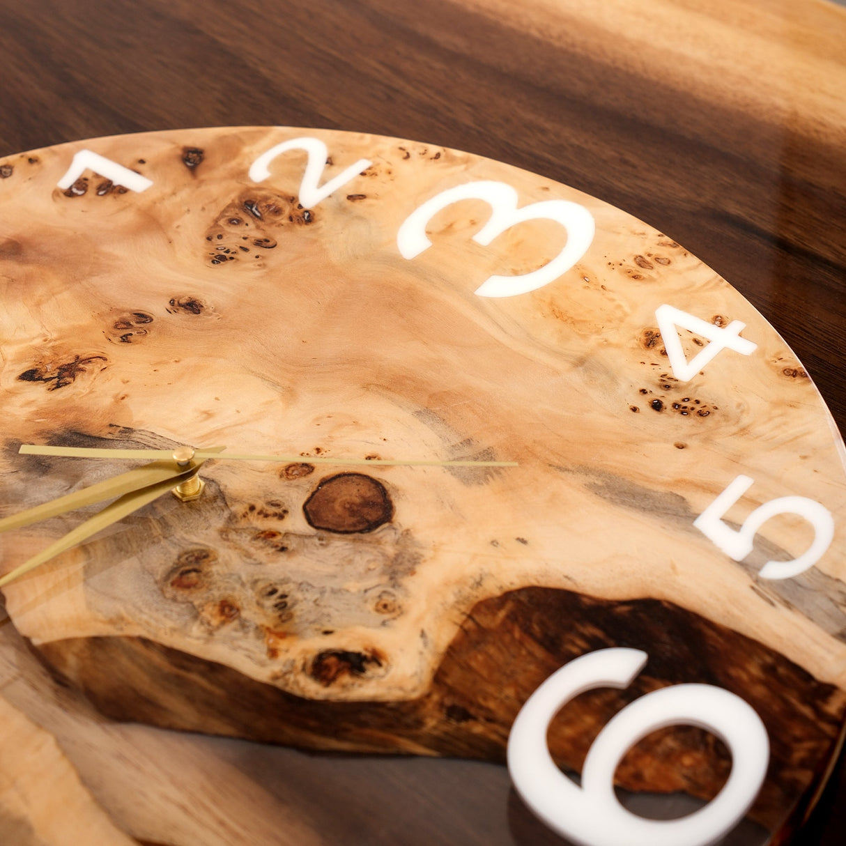 Elite Clear Transparent Epoxy Resin & White Poplar Wood Wall Clock EWC - 08 - 16'' - Elitecustomtable