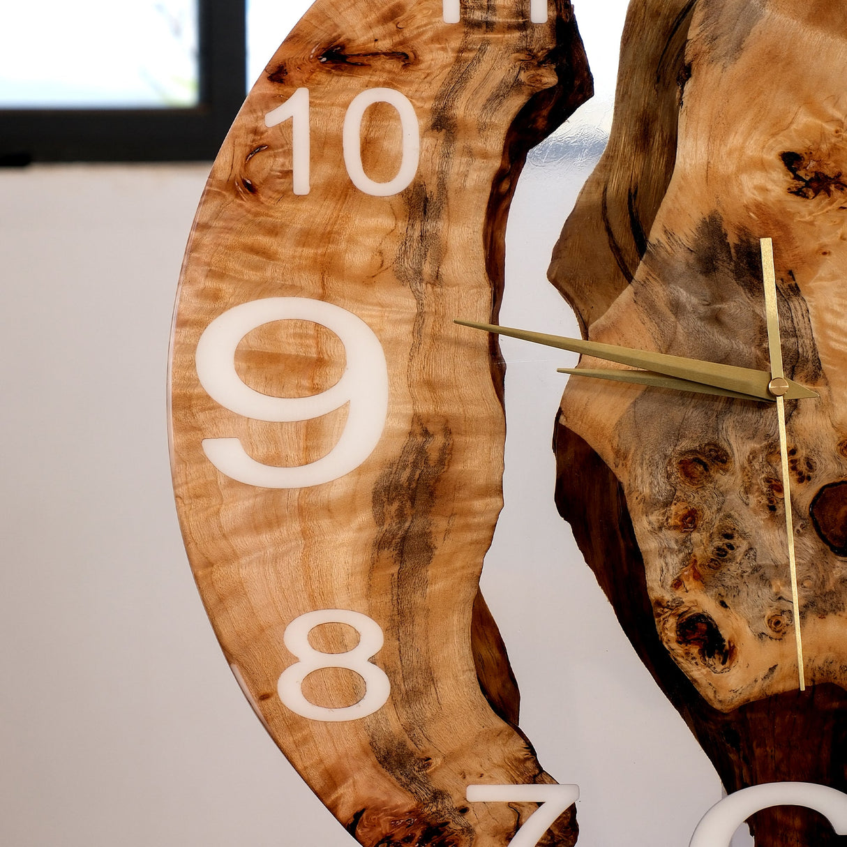 Elite Clear Transparent Epoxy Resin & White Poplar Wood Wall Clock EWC - 08 - 16'' - Elitecustomtable