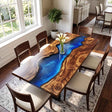 Elite Custom Black Walnut Blue Resin River Table ECT-120 - Elitecustomtable