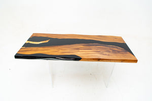 Elite Custom Olive Wood Conference Table with Glossy Black Epoxy Resin ECT-74 - Elitecustomtable