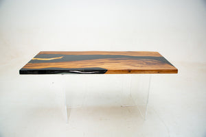 Elite Custom Olive Wood Conference Table with Glossy Black Epoxy Resin ECT-74 - Elitecustomtable