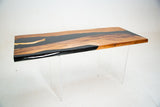 Elite Custom Olive Wood Conference Table with Glossy Black Epoxy Resin ECT-74 - Elitecustomtable