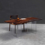 Elite Custom Organic Walnut & Pinecone - Filled Epoxy Dining Table ECT - 37 - Elitecustomtable