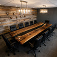 Elite Custom Retangular Black Walnut Wood Black Epoxy Dining & Conference Table ECT - 01 - Elitecustomtable