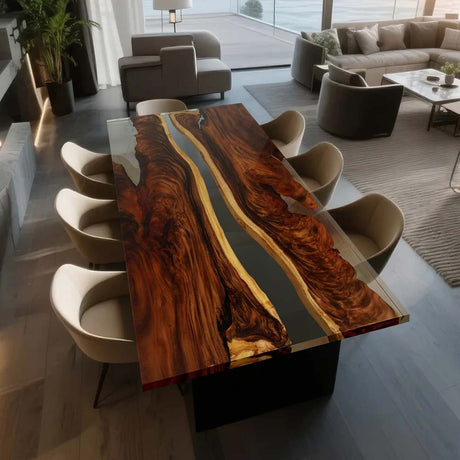 Elite Custom Walnut Dining & Conference & Office Table with Unique Pattern ECT - 90 - Elitecustomtable