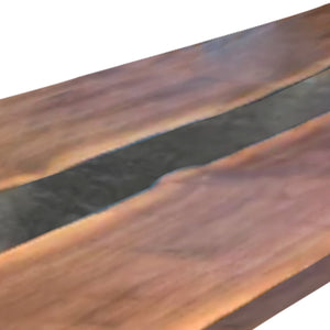 Elite Custom Walnut Wood Live Edge Walnut Black Epoxy Conference Table ECT - 52 - Elitecustomtable