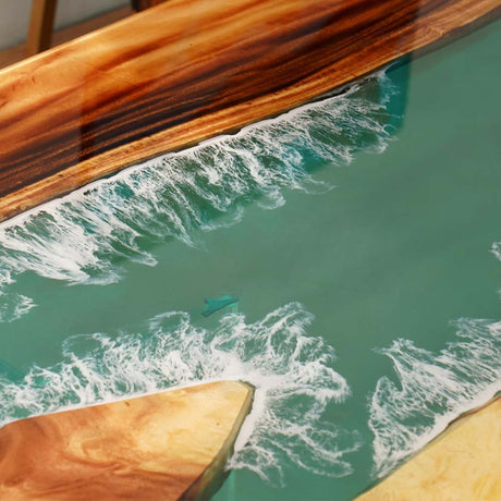 Elite Custom Weeki Wachee Kayak River Walnut Epoxy Resin Dining & Conference Table ECT - 94 - Elitecustomtable