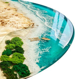 Elite Island Beach Poplar & Turquoise Epoxy Coffee Round Table ECT - 45 - Elitecustomtable