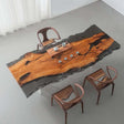 Elite Live - Edge Olive Wood Dining & Office Table with Transparent Black Resin ECT - 228 - Elitecustomtable