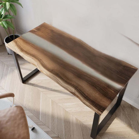 Elite Live Edge Walnut Custom Epoxy Office Table ECT-34 - Elitecustomtable