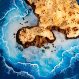 Elite Natural Poplar & Beach Scene Epoxy Resin Round Table ECT - 170 - Elitecustomtable
