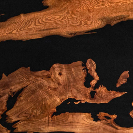 Elite Olive Wood & Black Resin River - Style Dining & Conference Table ECT - 213 - Elitecustomtable