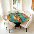 Elite Olive Wood & Emerald - Green Epoxy River Landscape Round Table ECT - 44 - Elitecustomtable