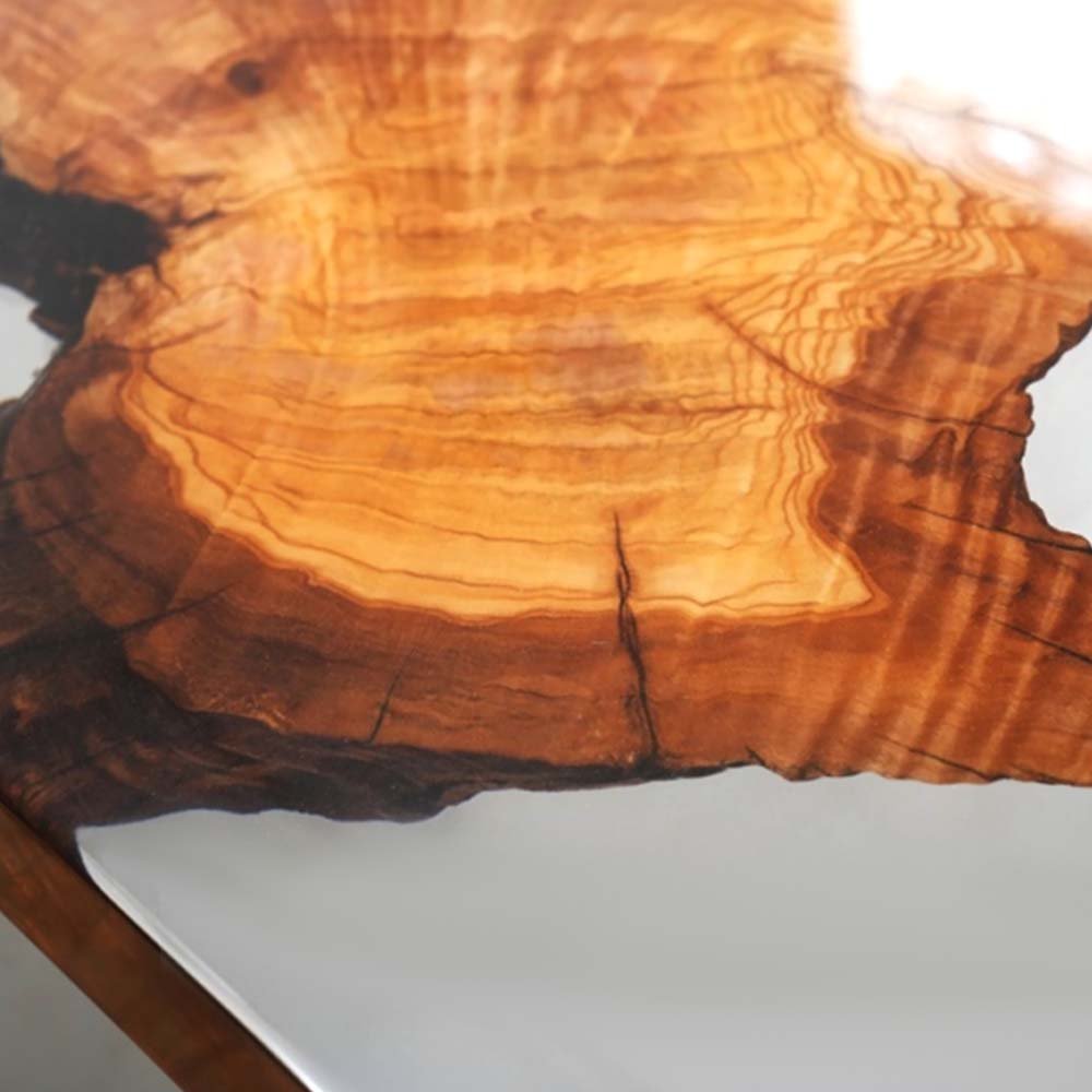 Elite Olive Wood & Transparent Resin Office Meeting Table ECT - 195 - Elitecustomtable