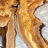 Elite Olive Wood & White Resin River Round Table ECT - 129 - Elitecustomtable
